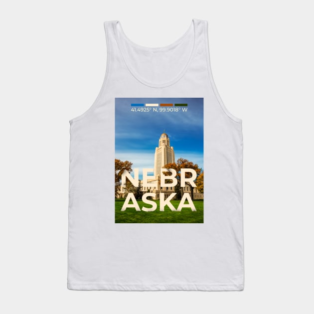 Nebraska Travel Poster Tank Top by mardavemardave